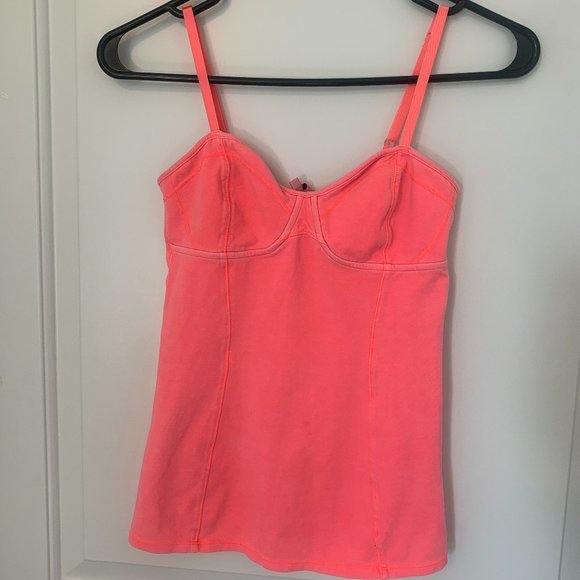 Aritzia Talula Bustier Style Tank Top - Bright Coral, Size Small - Picture 1 of 3
